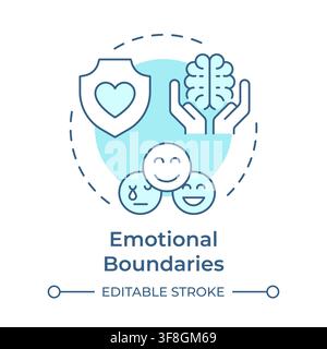Emotional boundaries soft blue concept icon Stock Vector