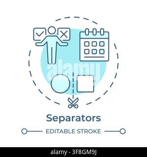 Separators soft blue concept icon Stock Vector