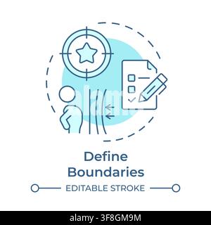 Define boundaries soft blue concept icon Stock Vector