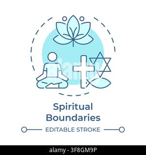 Spiritual boundaries soft blue concept icon Stock Vector