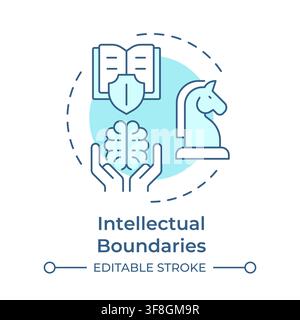 Intellectual boundaries soft blue concept icon Stock Vector