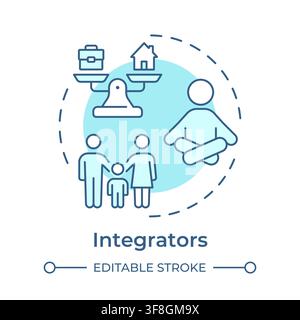 Integrators soft blue concept icon Stock Vector