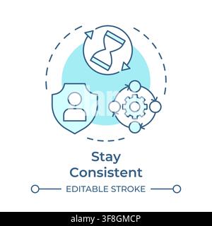 Stay consistent soft blue concept icon Stock Vector