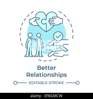 Better relationships soft blue concept icon Stock Vector