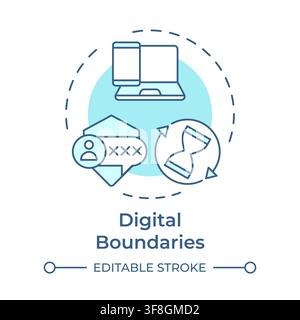 Digital boundaries soft blue concept icon Stock Vector