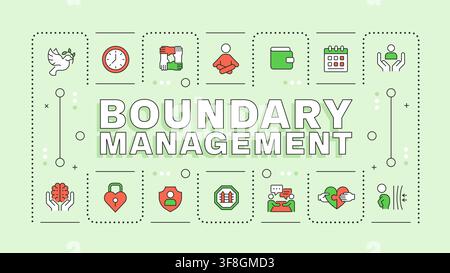 Boundary management pastel green word concept Stock Vector