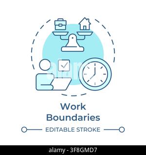 Work boundaries soft blue concept icon Stock Vector