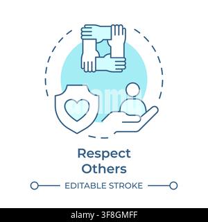 Respect others soft blue concept icon Stock Vector