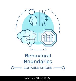 Behavioral boundaries soft blue concept icon Stock Vector