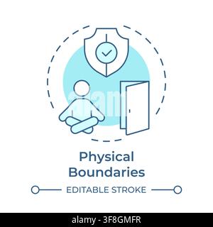 Physical boundaries soft blue concept icon Stock Vector