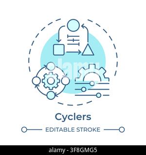 Cyclers soft blue concept icon Stock Vector