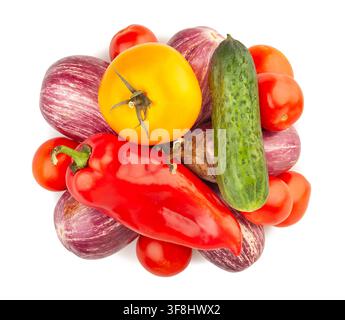 vegetable mix path isolated on white top view Stock Photo