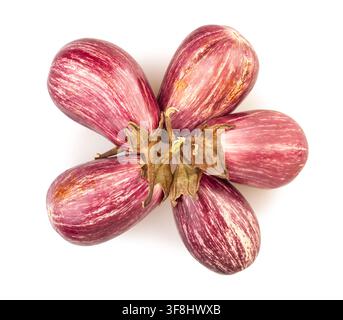 jewel marble eggplant path isolated on white top view Stock Photo
