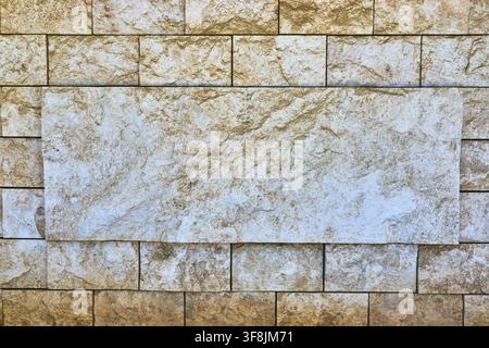 Textured Limestone Wall Detail at The Getty Center Los Angeles California Stock Photo