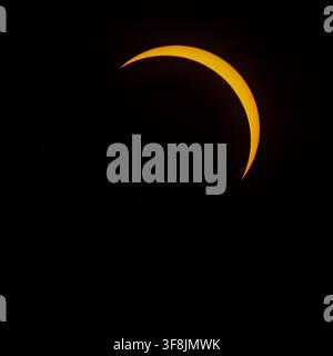 Solar Eclipse 2026, viewed from Moorside Road, Swinton, Manchester Stock Photo