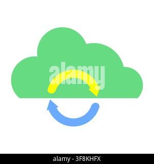 Cloud Synchronization and Circular Data Transfer for Cloud Computing Technology and Online Storage Icon Stock Vector