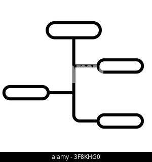 Branching Hierarchical Organization Tree Structure with Connected Parent and Child Nodes Icon Stock Vector
