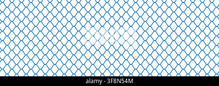 Fishnet seamless texture pattern. Repeated mesh net background. Protecting lattice against insect, fly, mosquito. Blue geometric grid for window, doorway, door. Vector plastic fence backdrop Stock Vector