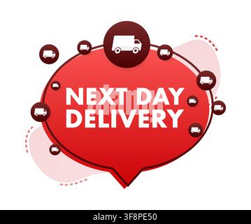 Next day delivery concept with shipping truck icons Stock Vector