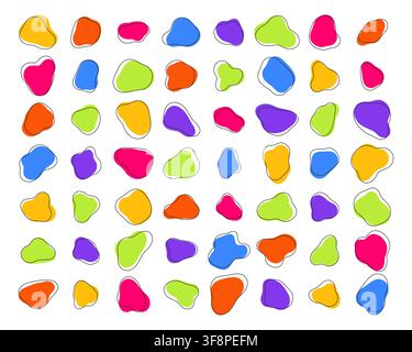 Colorful organic liquid fluid shapes creating abstract background Stock Vector
