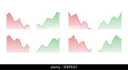 Financial data visualization showing market trends graphs Stock Vector