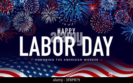 Happy Labor Day celebration background, US Labor Day poster Stock Vector