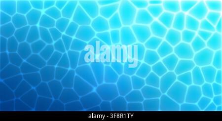 Pool top view, light blue sea water of ripples caustic bg. Dark deep navy gradient, seamless pattern from above. Splash scene and swimming texture Stock Vector