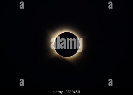 Total solar eclipse that occurred in Spain on August 12, 2026. Coronal glow during totality. Science and astronomy. Study of the universe, the moon, t Stock Photo