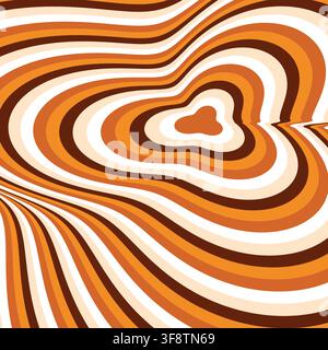 Retro brown abstract wavy distorted line background vector illustration Stock Vector