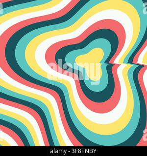 Retro colorful abstract wavy background vector illustration Stock Vector