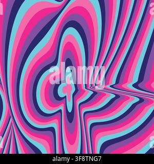 Vibrant psychedelic distorted liquid wave background vector illustration Stock Vector