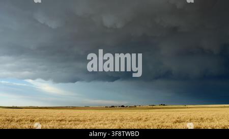Dramatic Thunderstorm over Colorado Plains Stock Photo