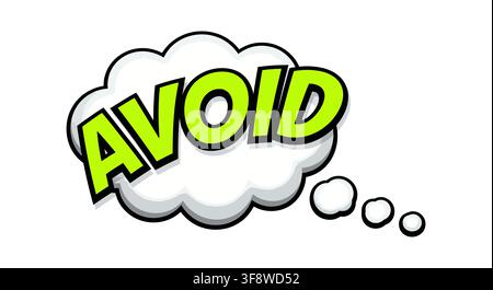Avoid Comic Book Style Text Thought Bubble Pop Art Graphic Expression Vector Stock Vector