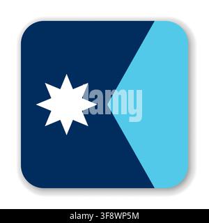 Minnesota state rounded square flag. Part of The United States of America. Clean design for print, web, or educational use. Vector illustration with dropped shadow on white background. Stock Vector