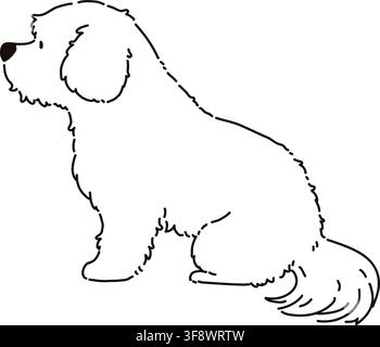 Maltese dog outlines with no color Stock Vector
