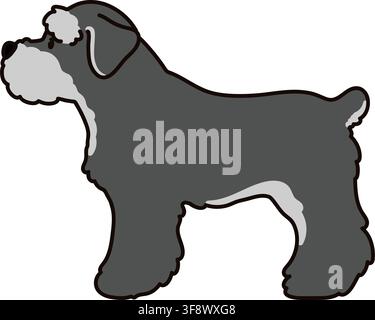 Miniature Schnauzer side view standing Stock Vector