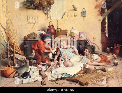 Eugenio Chiaradia – Rest after the Games, 1887 Stock Photo