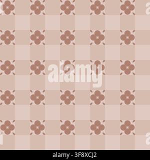 Retro checkerboard and check seamless pattern with modern geometric textile print vector illustration Stock Vector