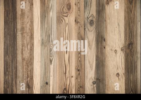 Elegant aged wooden planks background with nice texture, evenly lit. Studio shot with real old wood. Stock Photo
