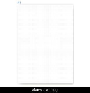 Dot Grid Paper displays small pale gray points arranged in uniform horizontal vertical rows. Ideal for bullet journals, planner inserts, organized notes, diary pages, vector assets Stock Vector