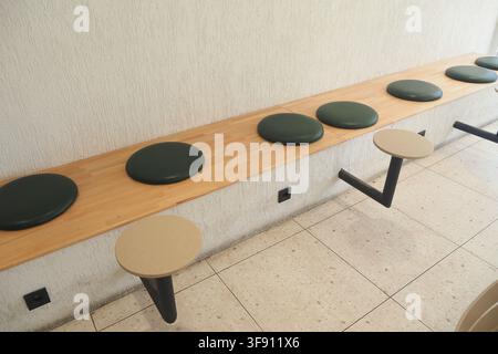 Empty seating area in a modern cafe Stock Photo
