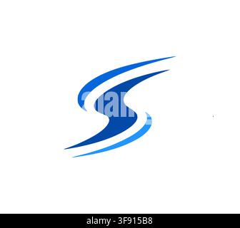 Modern Abstract S Letter Wave Logo Design Vector Icon Concept Stock Vector