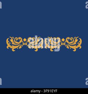 Elegant Flourish Vignette Swirl Divider Illustration For Luxury Wedding Invitation Page Layout Stock Vector