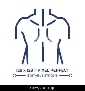 Human upper body pixel perfect line color icon Stock Vector