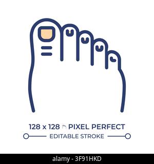 Podiatry medical care pixel perfect line color icon Stock Vector