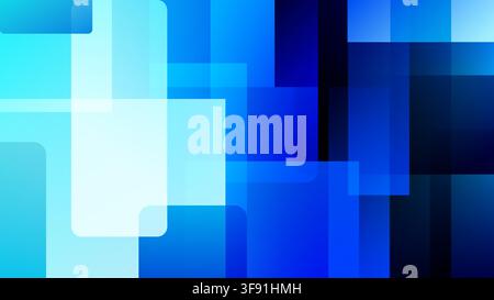 Abstract blue geometric background vector layered semi transparent rectangles for modern technology corporate presentation slides and digital web bann Stock Vector