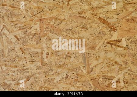 Seamless natural texture background oriented strand board panel made from pressed wood chips Stock Photo