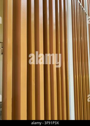 Vertical Metal Slat Fence Structure Background Stock Photo