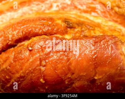 The smoked pork ham background and texture. Stock Photo