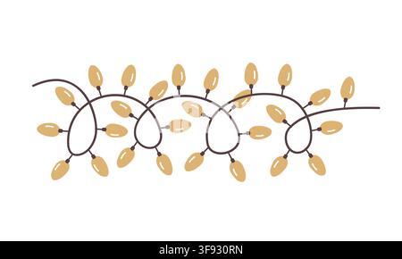 Christmas light garland vector holiday bulb strand border decoration template design Stock Vector